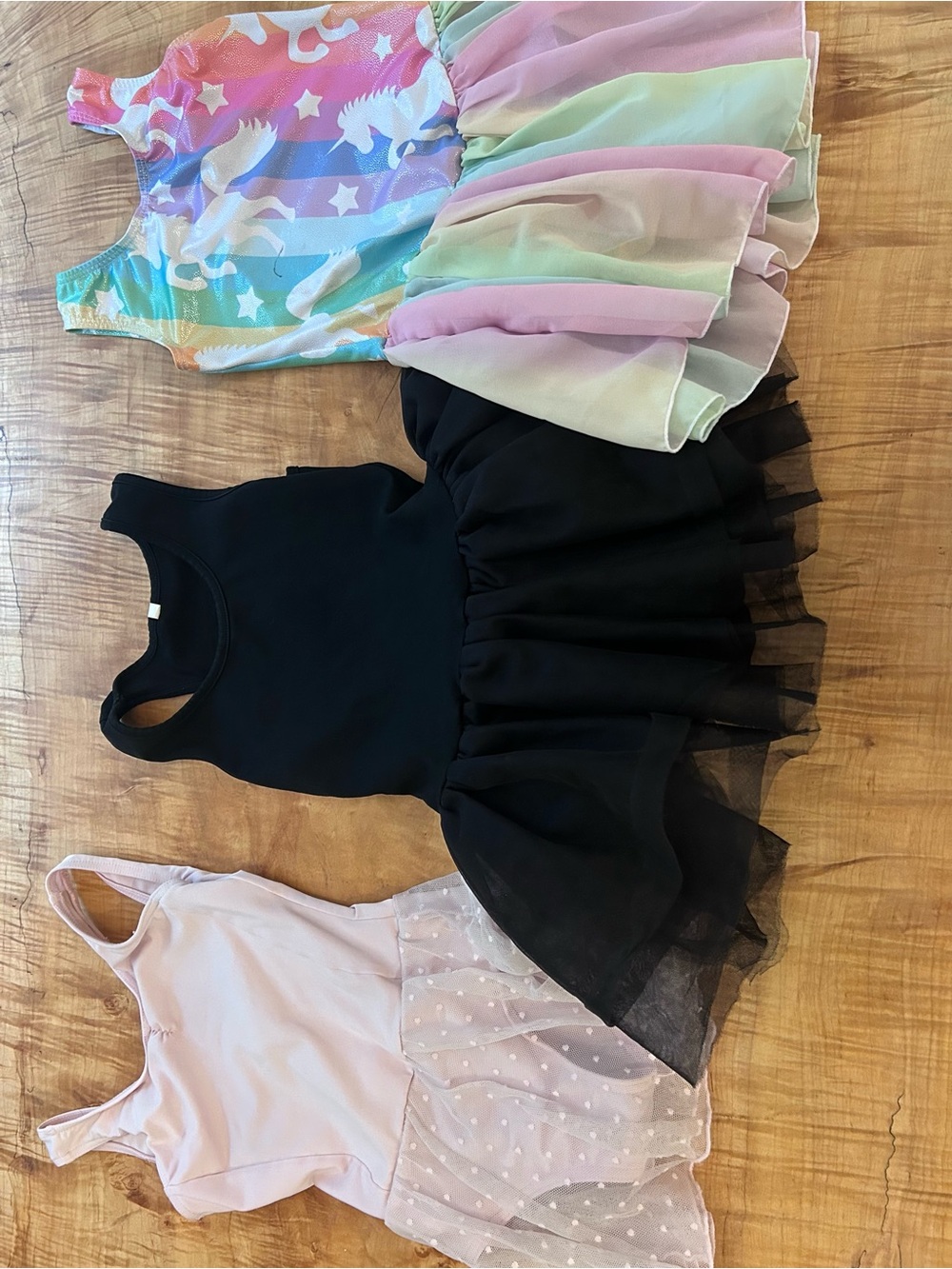 Lot of 3 girls leotards with skirts